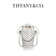 蒂芙尼 Return to Tiffany 系列白色皮革迷你鏤空斜挎包