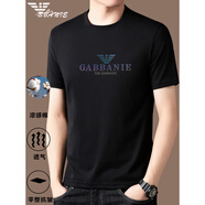 EMPORIO ARMANI EA7阿瑪尼短袖t恤男2025新款涼感上衣圓領(lǐng)體恤汗衫 A18黑色 2XL 180 153-165斤