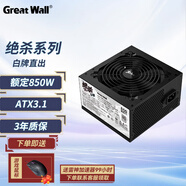 長(cháng)城（Great Wall）絕殺系列臺式機靜音溫控寬幅電腦電源 U8 額定850W白牌直出ATX3.1