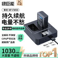 綠巨能（llano） 適用索尼ZVE10相機NP-FW50電池充電器A6000 A6100 A6400 A6500 A6300 A7M2 A5100 A33微單雙充