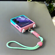 凱巖漸變粉青色兔子耳朵適用小米mixflip2手機殼折疊屏可愛(ài)卡通mix flip全包鉸鏈中軸一體掛繩鏈條防摔 全包鉸鏈【漸變粉青色兔子耳朵+掛繩】 小米MIX Flip2