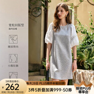 Olrain歐芮兒夏季女裝直筒名媛風(fēng)撞色蕾絲拼接連衣裙 灰色 XL