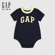GAP嬰童2025春季新款logo棉質(zhì)柔軟連體衣兒童裝包屁衣爬服687144