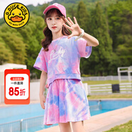 G.DUCKKIDS童裝女童套裝夏款兒童衣服中大童夏季新款襯衫短褲兩件套女孩衣服 粉紅色【安全褲裙】 160 尺碼13~14歲【150-160cm】cm