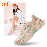 361°女鞋運動(dòng)鞋春季新款輕便休閑鞋舒適跑鞋網(wǎng)面透氣跑步鞋運動(dòng)鞋子女 象牙白/冰清 38