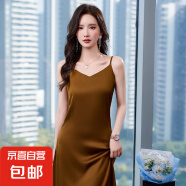 夏季內(nèi)搭吊帶背心裙女2025新款修身氣質(zhì)長裙通勤性感打底連衣裙 咖啡色 （RF0096） 4XL 碼136-145斤