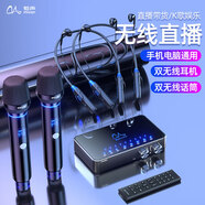魅聲 T9S 聲卡直播設(shè)備全套唱歌錄音配音高級專業(yè)套裝電腦手機(jī)K歌麥克風(fēng)喊麥抖音快手主播帶貨 T9S（雙無線麥雙無線耳機(jī)套裝）