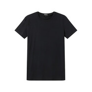 杰尼亞（Zegna）男士簡約純色修身短袖T恤 黑色 N2M200100 001 S