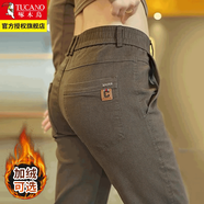 啄木鳥男士休閑褲2025秋季男褲高端商務男款長褲寬松直筒新款春冬褲子男 常規(guī)咖啡色 29 （建議100-110斤）
