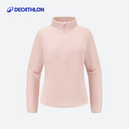迪卡儂（DECATHLON）保暖戶(hù)外抓絨衣外套男女運(yùn)動(dòng)寬松秋搖粒絨外套沖鋒衣內(nèi)膽 女款-半拉鏈-粉色2025年新 M