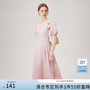 范思藍(lán)恩氣質(zhì)圓領(lǐng)鏤空抽繩設(shè)計(jì)感連衣裙2024夏季新款裙子12535 海棠粉 XS