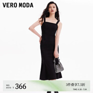 VEROMODA連衣裙2024早春新款優(yōu)雅時(shí)尚方領(lǐng)魚(yú)尾裙設計感純色約會(huì )玫瑰 S59黑色 165/84A/M