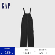 GAP女裝春秋時尚百搭寬松連體背帶褲美式休閑工裝長褲477872