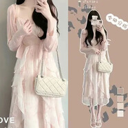 粉媚夢(mèng)新品連衣裙裙子女夏季2025新款衣服女裝套裝兩件套小個(gè)子吊帶長(zhǎng)裙 吊帶仙女裙+開衫【粉色兩件套】 M 【建議100斤以內(nèi)】