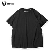 熊貓·本（ben.panda）純色短袖t恤男寬松圓領(lǐng)潮體恤衫夏純棉情侶半袖打底衫衣多穿 黑色 2XL