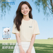 真維斯（Jeanswest）休閑短袖T恤衫女2025夏季新款女生潮流純棉寬松簡(jiǎn)約百搭圓領(lǐng)短t