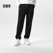 森馬（Semir）【休閑褲福袋】春季百搭男女休閑褲運動(dòng)風(fēng)褲子 A款男褲-黑色【華夫格面料】 M