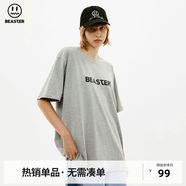 BEASTER短袖T恤男女同款國潮牌基礎(chǔ)款純色休閑圓領(lǐng)上衣易穿搭 花灰色 S