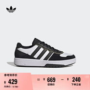 adidas「面包鞋」COURTIC經典運動板鞋男女阿迪達斯官方三葉草 白/黑JS3034     41