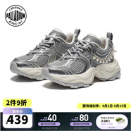 帕拉?。≒ALLADIUM）珍珠老爹鞋花瓣鞋休閑鞋復古時尚潮流女鞋子94547 灰/白/灰 36