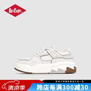 LEE COOPER2025春季新款面包鞋男鞋潮鞋百搭休閑鞋厚底鞋子男低幫運(yùn)動(dòng)板鞋男 米白色 41