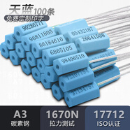 駿悅鉛封一次性鋼絲封條 物流集裝箱封簽帶編號(hào) 煤礦油罐車施封鎖028C 天藍(lán)100條/ 隨機(jī)編碼