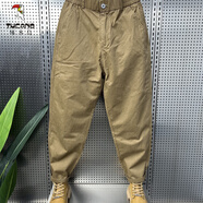 啄木鳥(niǎo)（TUCANO）卡其色工裝闊腿褲男2025春季新款休閑褲寬松小腳哈倫蘿卜褲 卡其色 M 100-125斤