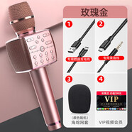 新科（Shinco）麥克風(fēng)三喇叭動(dòng)圈聲卡無(wú)線(xiàn)藍牙話(huà)筒音響一體9D 三喇叭[玫瑰金]