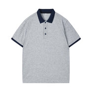 鑫凱蒙餐飲服務(wù)員工作服polo衫定制印logo夏季火鍋飯店員工短袖T恤定做 ZCYJ-F2506T恤短袖麻灰/藏青 5XL