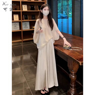 可茵（Keyin）連衣裙女裝套裝2025年夏季新品韓系清純系穿搭寬松上衣半身裙子女 上衣+半身裙 M