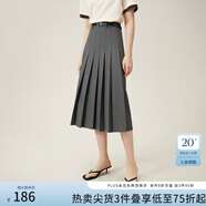 范思藍(lán)恩學(xué)院感通勤時(shí)髦知識(shí)分子半身裙女百褶長(zhǎng)款裙子24FS12177 深灰色 M
