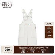 Teenie Weenie小熊女裝春夏裝牛仔背帶短褲簡約時尚休閑通勤連體褲 象牙白 XS (155)