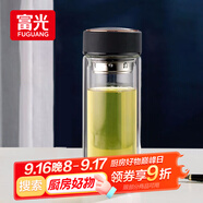 富光男女士雙層玻璃杯 高硼硅玻璃304茶隔水杯子 帶茶隔泡茶杯500ml