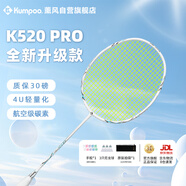 薰風(fēng)（KUMPOO）羽毛球拍熏風(fēng)k520pro全碳素超輕初學(xué)者單拍月白黃線
