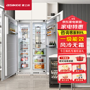 ASIKEE嵌入式冰箱對(duì)開(kāi)門(mén)隱藏式家用櫥柜雙開(kāi)門(mén)歐式風(fēng)冷無(wú)霜智能變頻內(nèi)嵌鑲嵌式一級(jí)節(jié)能528L大容量冰箱 滑軌安裝-雙臺(tái)對(duì)開(kāi)門(mén)組合