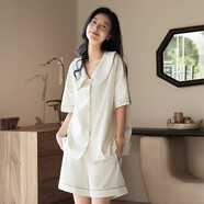 貓人【100%純棉】女士睡衣女夏季短袖涼感棉防螨抑菌家居服棉紗學生
