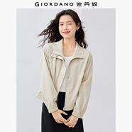 佐丹奴外套女小個(gè)子甜酷寬松立領(lǐng)夾克短款皮膚風(fēng)衣女13375104