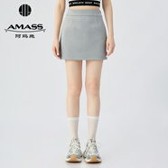 阿瑪施（AMASS）女裝2025新款簡(jiǎn)約休閑松弛感百搭半身短裙520046 未來(lái)灰 S (2碼)