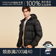 Tommy Hilfiger【面包棉服】Tommy男裝通勤浮雕字母合身保暖連帽夾克外套02539 經(jīng)典黑BDS XS (：100-120斤)