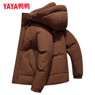 鴨鴨（YAYA）加厚羽絨服男士短款連帽韓版時尚商務(wù)休閑保暖防寒新款外套DY 酒紅色-YE4B008715W L /175