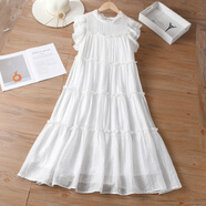 子耳可扎染連衣裙白胚云南大理法式在逃公主子吊.帶溫柔風(fēng)收腰大擺扎 法式小香風(fēng)飛袖白色連衣裙可扎染 M