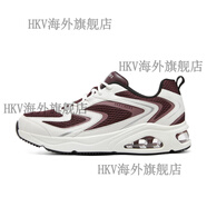 斯凱奇（Skechers）新款輕便透氣休閑鞋男士厚底緩震運(yùn)動(dòng)跑鞋183079 酒紅色/BURG 40