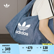 adidas「云朵包」牛仔風(fēng)大容量運(yùn)動(dòng)挎包女子阿迪達(dá)斯官方三葉草 制服藍(lán) NS