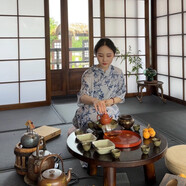 酷章（KUZHANG）新中式復(fù)古國(guó)風(fēng)氣質(zhì)名媛甜美印花年輕款改良旗袍連衣裙女夏季新款 許清歡 高定開(kāi)衩旗袍 3XL 裙長(zhǎng)145CM適合身高168-175