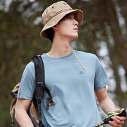 拓路者（Pioneer Camp）短袖男速干輕薄戶外夏季運動吸濕速干t恤圓領學生寬松打底上衣男 水藍色 S
