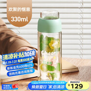 SIMELO施美樂茶水分離杯女玻璃杯雙層加厚高顏值帶過濾網(wǎng)泡茶水杯 新款薄荷綠(歡聚的愜意) 330ml