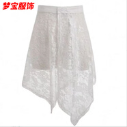 事思日韓森系少女搭配精美刺繡蕾絲疊穿屁簾四季百搭遮胯顯瘦半身裙 白色精品面料做工 L 80-140斤可穿精品面料