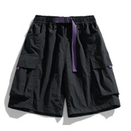 COLORFUL GEMS夏季冰絲速干工裝短褲日系潮牌情侶款 黑色 20 XL