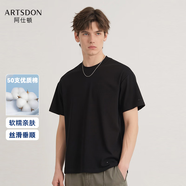 阿仕頓（ARTSDON）2025夏新款寬松舒適百搭圓領(lǐng)短袖T恤(男女款) 黑色 D5S00700 S