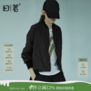 日著（rizhuo）日著原創(chuàng)設計女裝2025秋新款城市輕戶外棒球服飛行員夾克短外套 黑色 XL
